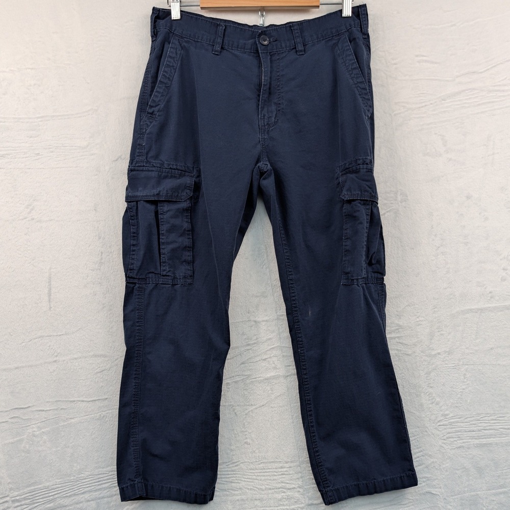 Gap Cargo Pants Men's 34x29 Navy Blue Ripstop Outdoor Workwear Utility Straight